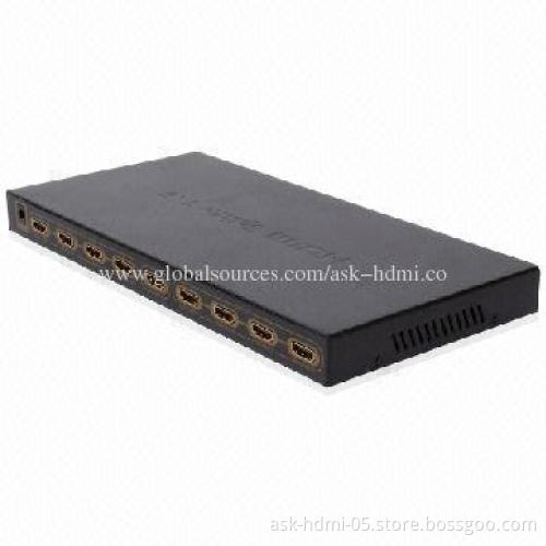 8-port HDMI Splitter, 1x8, 1080P with 5V DC/3A Power Supply
